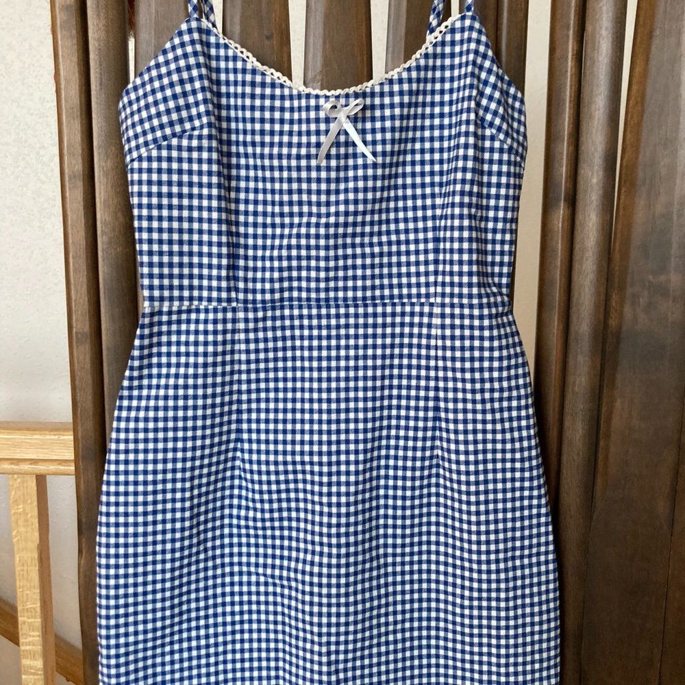 Urban Outfitters Blue and White Checkered Minidress NWT